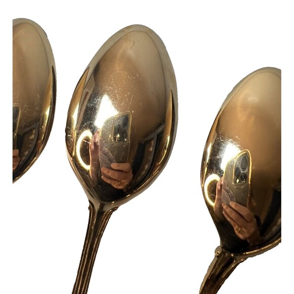 FB Rogers Golden Plated Electroplate American Chipendale 5 Spoons Tsp - Picture 13 of 16